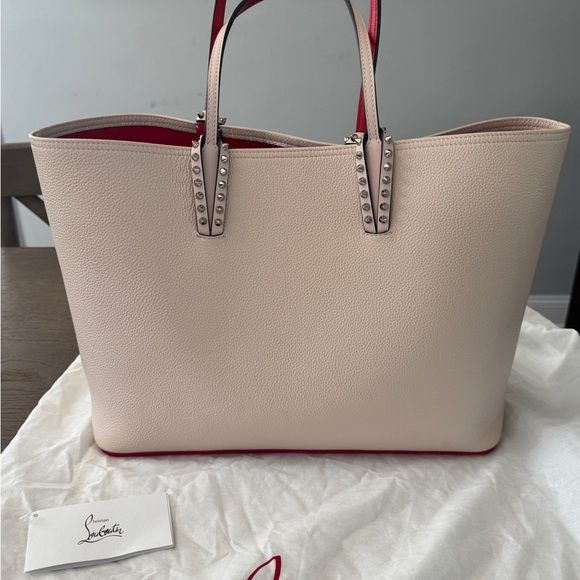 Christian Louboutin Light Pink Tote with Red Accents - Picture 1 of 14